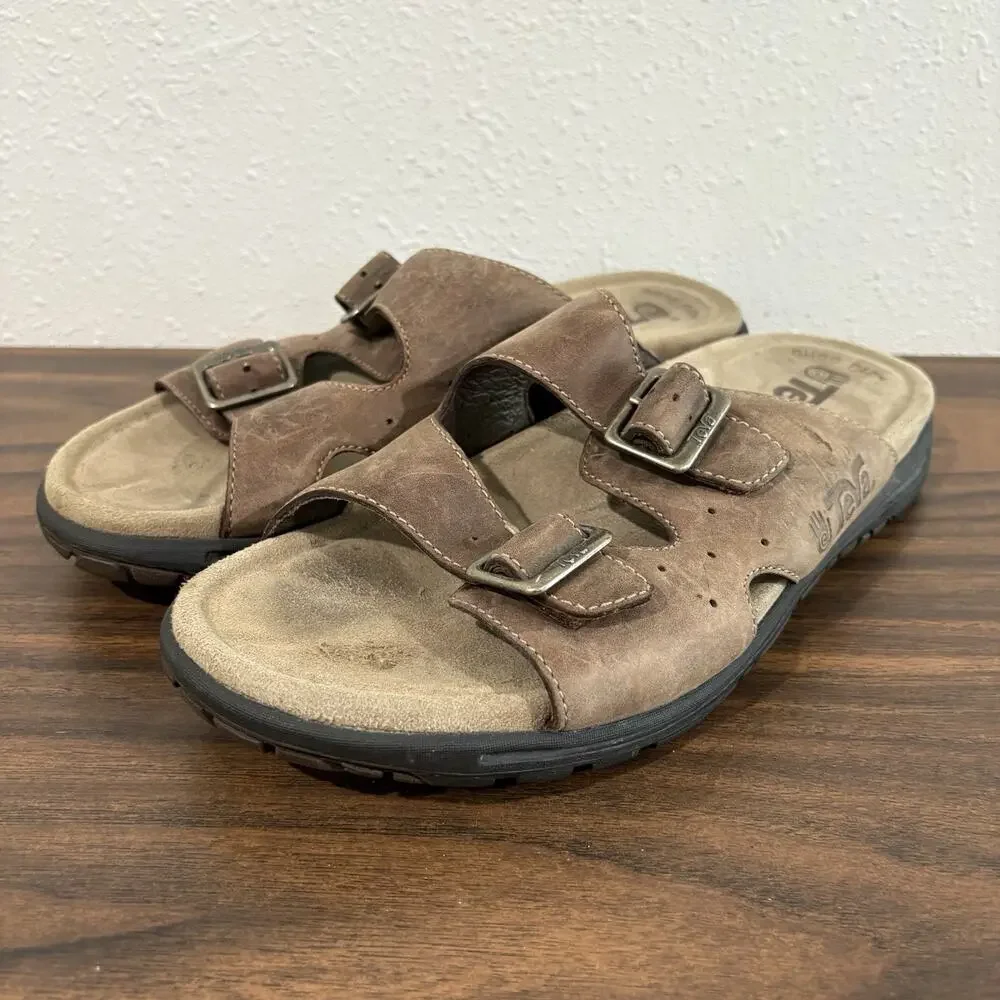 TEVA Lodo 2 Strap Leather Buckle Sandals Mens 10‎ Outdoor #6545 Shoc Pad Sole